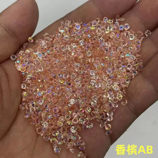 Pointed Back Glitter Rhinestones