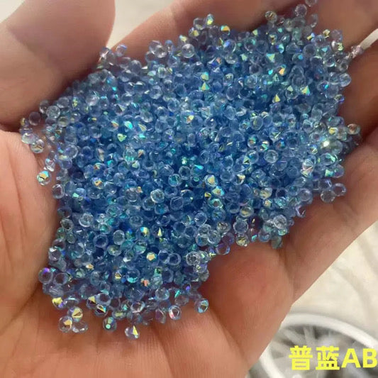 Pointed Back Glitter Rhinestones