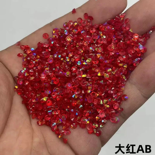 Pointed Back Glitter Rhinestones