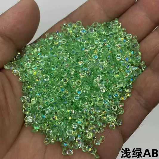 Pointed Back Glitter Rhinestones