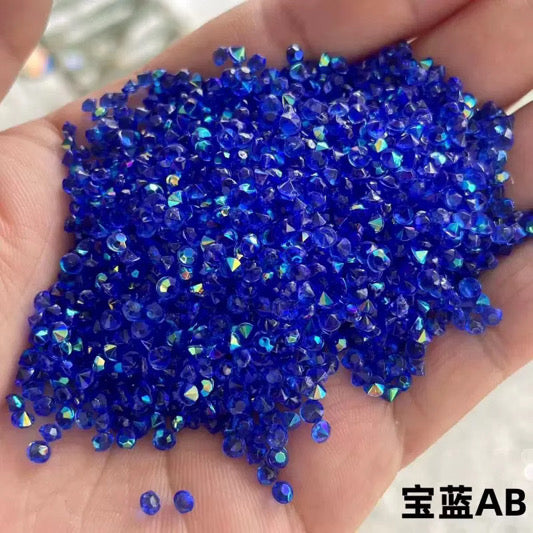Pointed Back Glitter Rhinestones