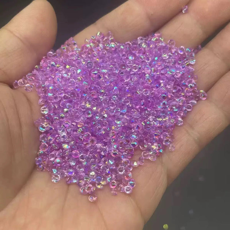 Pointed Back Glitter Rhinestones