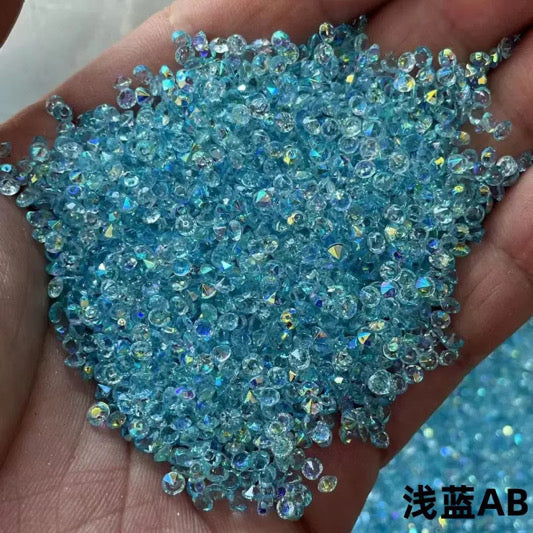 Pointed Back Glitter Rhinestones