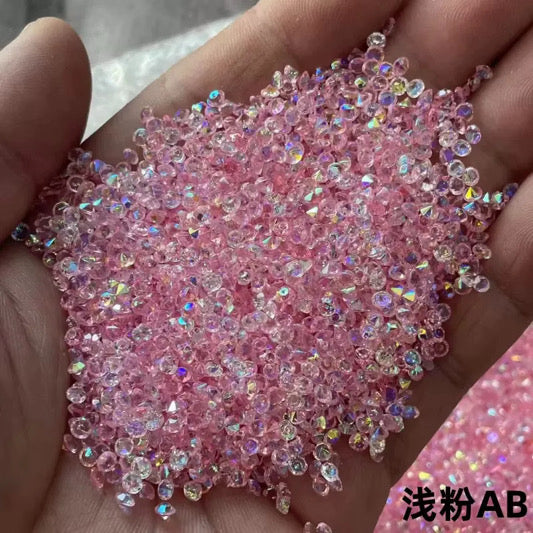 Pointed Back Glitter Rhinestones
