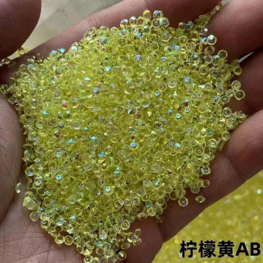 Pointed Back Glitter Rhinestones