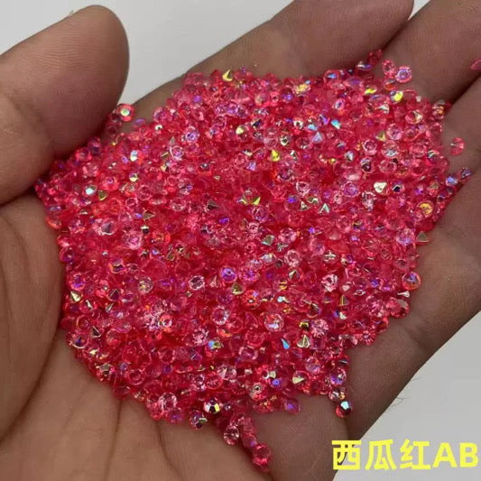 Pointed Back Glitter Rhinestones