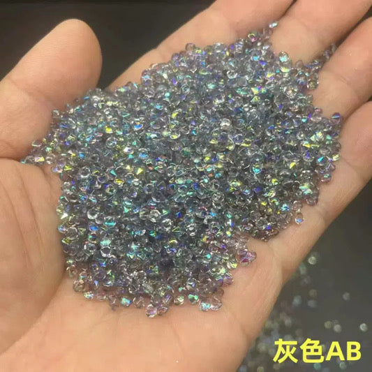 Pointed Back Glitter Rhinestones
