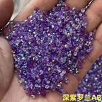 Pointed Back Glitter Rhinestones