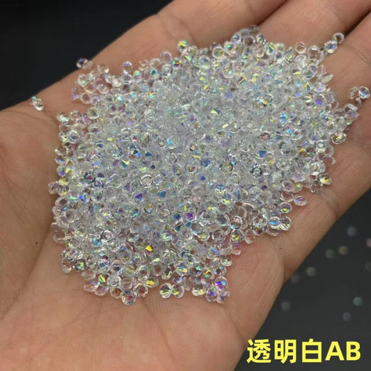 Pointed Back Glitter Rhinestones