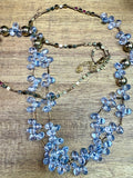 Gold and silver necklace (glass)(31-33inches)